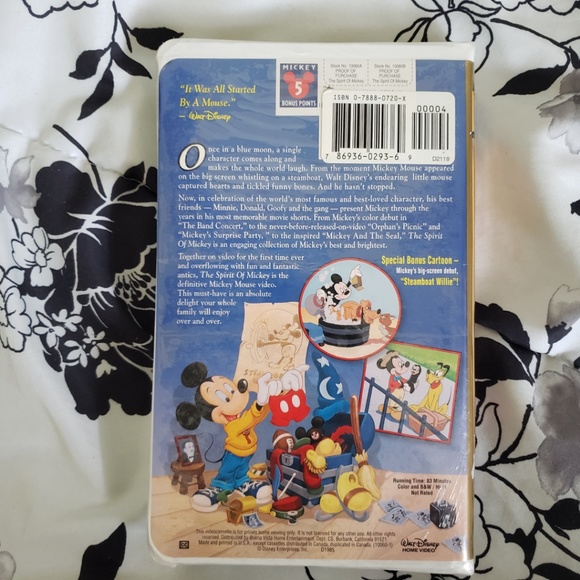 Disney Mickey VHS Treasured Moment New - Picture 2 of 5